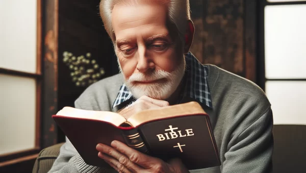 Imagen de un anciano leyendo la Biblia