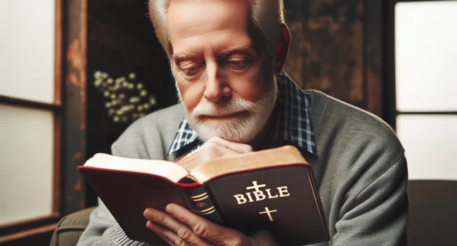 Imagen de un anciano leyendo la Biblia