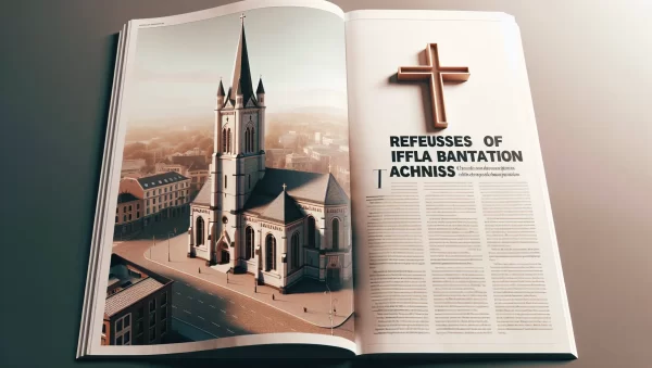 Imagen de una iglesia con una cruz destacada en la fachada