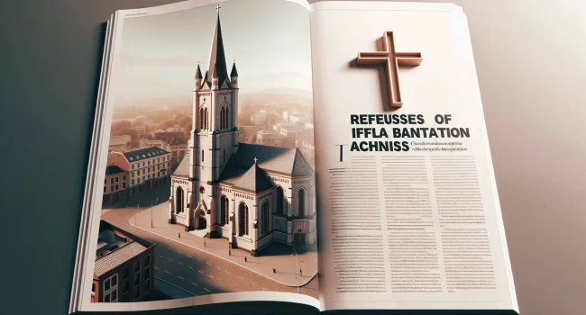 Imagen de una iglesia con una cruz destacada en la fachada