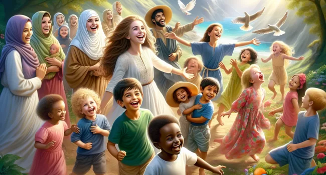 Imagen de niños felices simbolizando la bendición de Dios en todas las circunstancias.