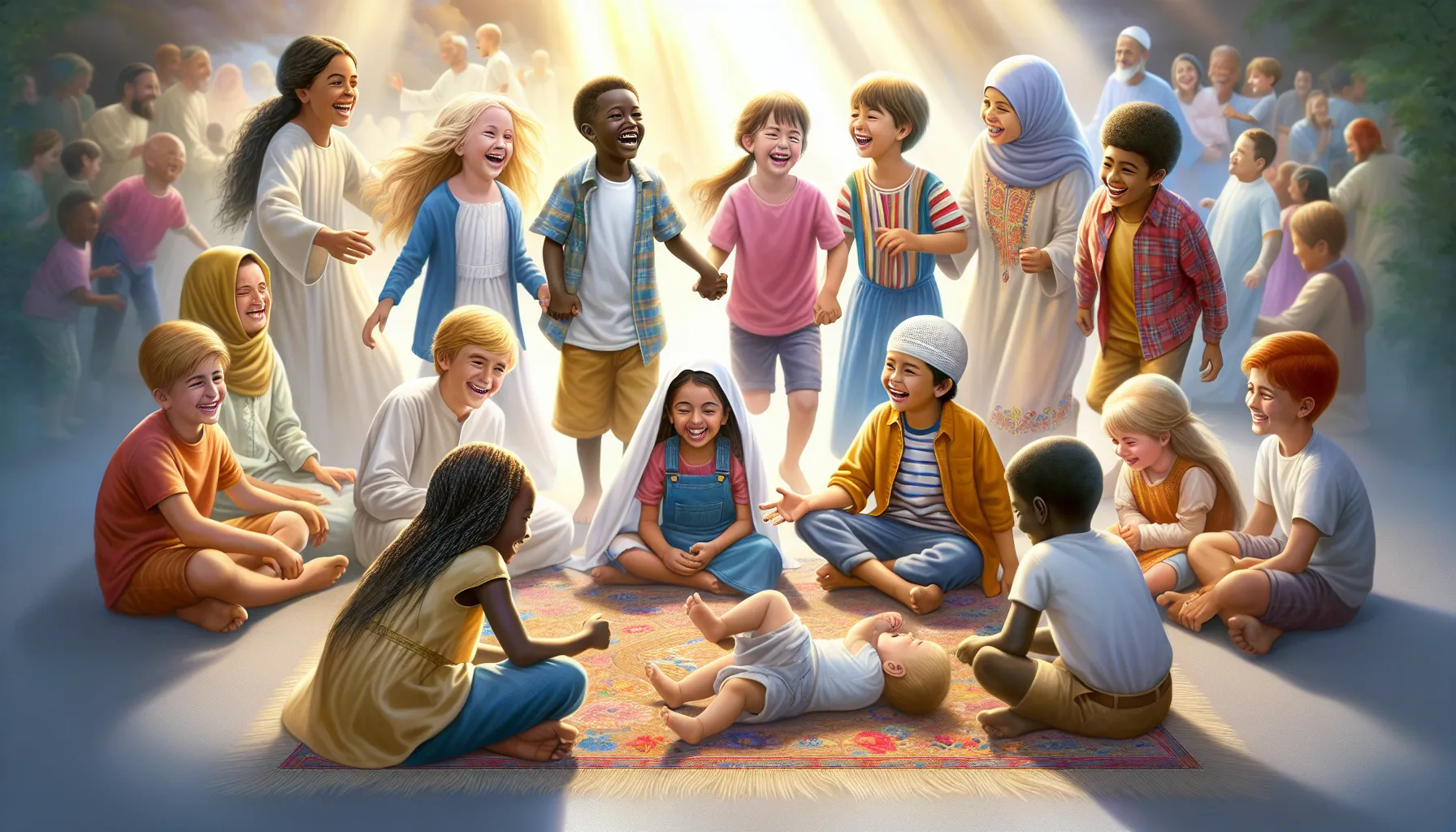 Imagen de niños felices simbolizando la bendición de Dios en todas las circunstancias.