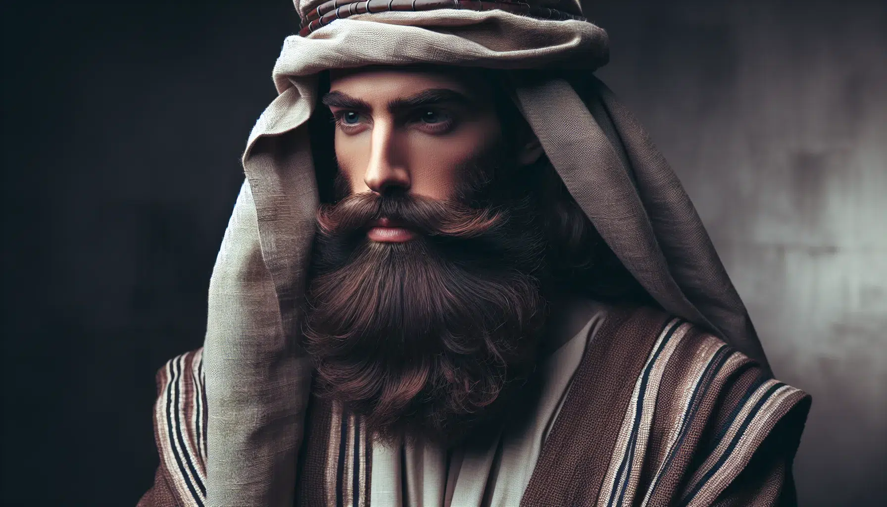 Imagen de un hombre con barba y túnica