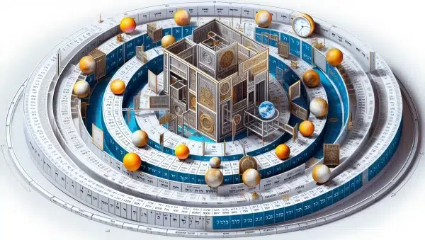 Diagrama ilustrativo de la estructura del calendario hebreo lunar