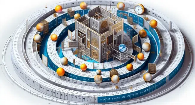 Diagrama ilustrativo de la estructura del calendario hebreo lunar