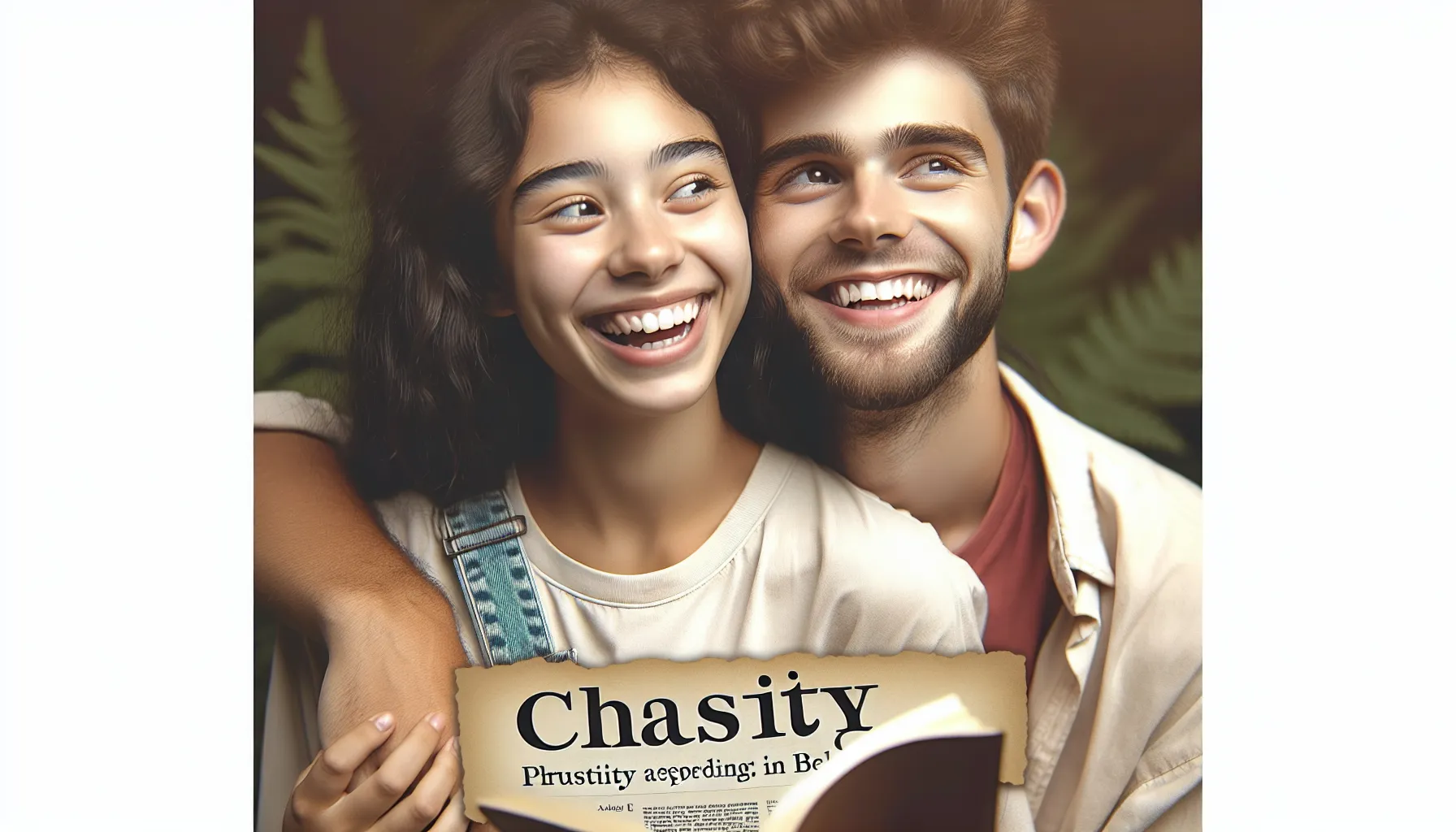 Imagen de una pareja joven abrazándose y sonriendo