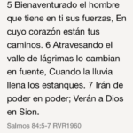 ¿Cómo ayudan los versículos de Salmos 84:5-7 a encontrar fuerza en Dios?