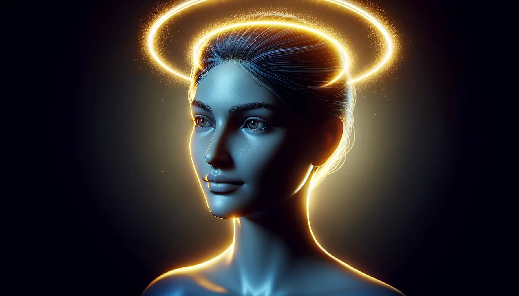 Imagen conceptual de un ser humano con una aureola brillante