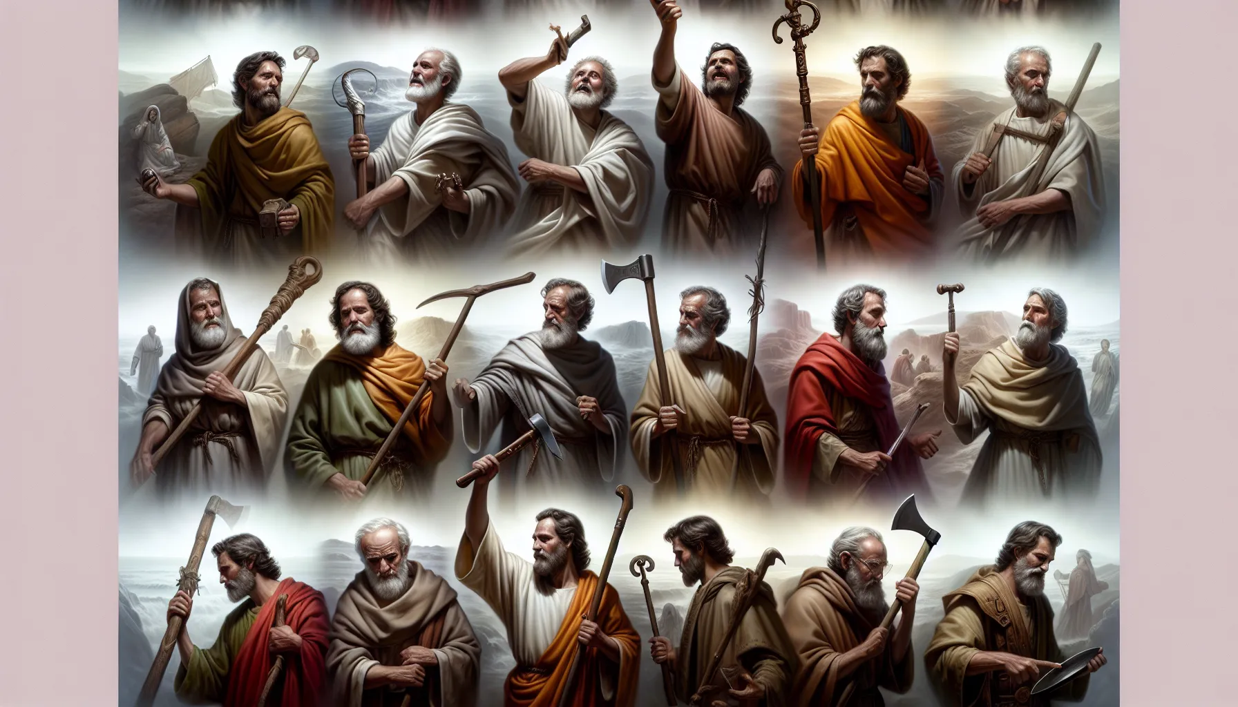 Imagen representando los destinos de los apóstoles de acuerdo a la Biblia.