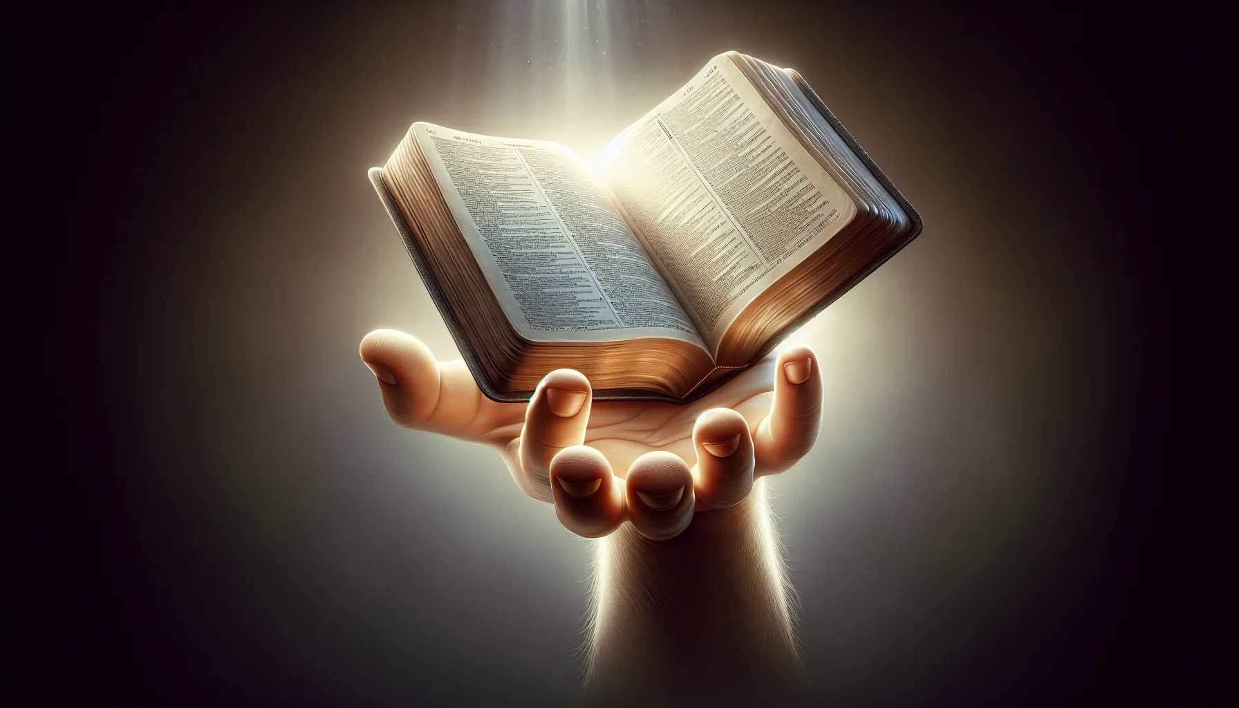 Imagen de una mano extendida con una biblia abierta, simbolizando el perdón según la enseñanza bíblica.