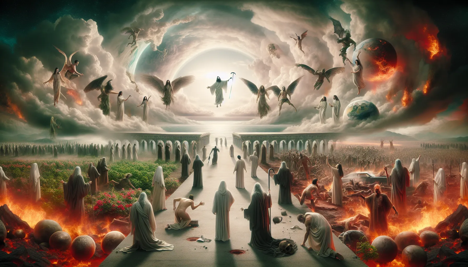 Ilustración del juicio final según la Biblia: Representación artística de la llegada del Fin del Mundo'.