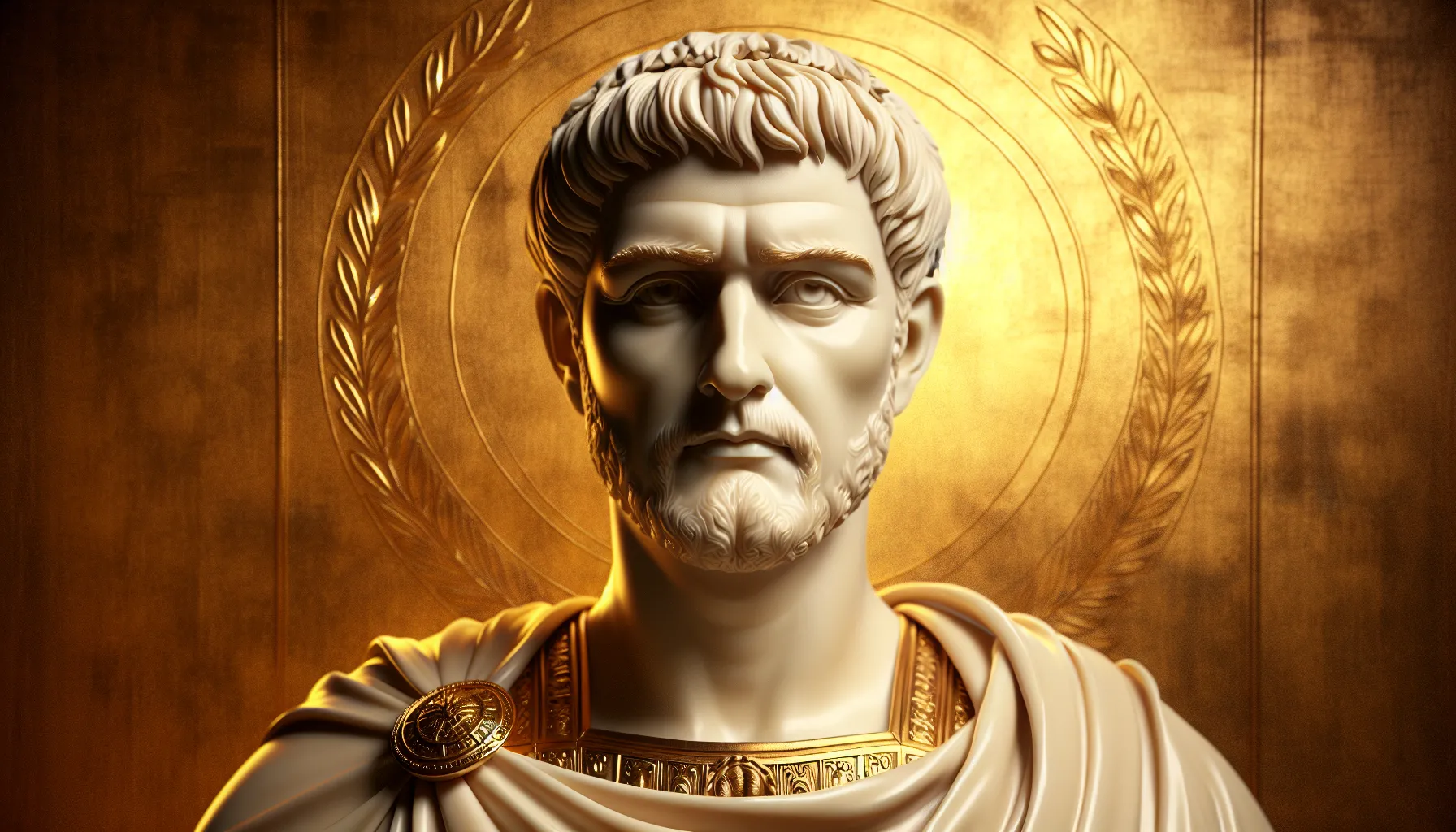 Retrato del emperador Constantino el Grande en un fondo dorado
