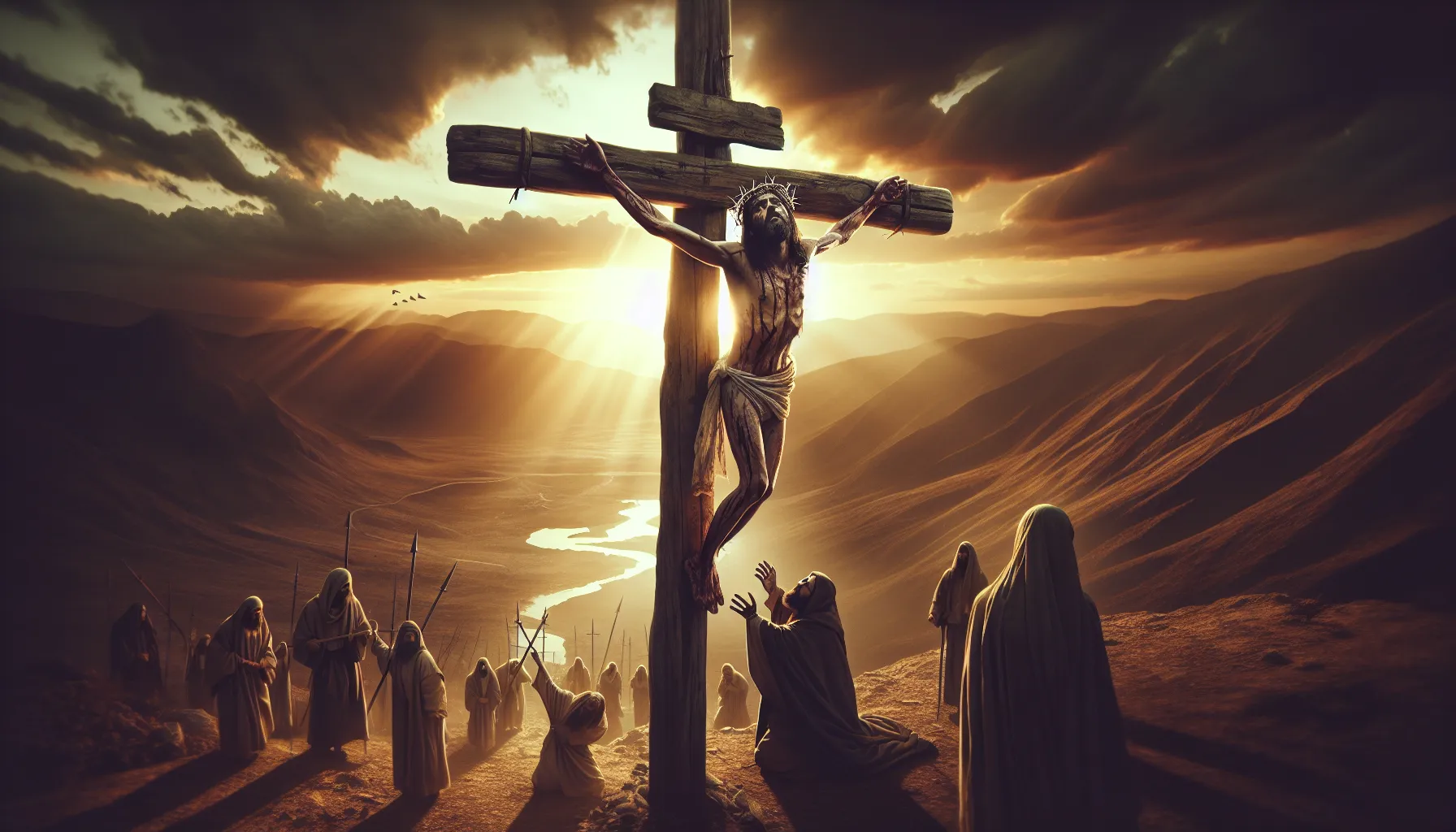 Imagen representativa de la crucifixión de Jesús en la cruz y su posterior descenso