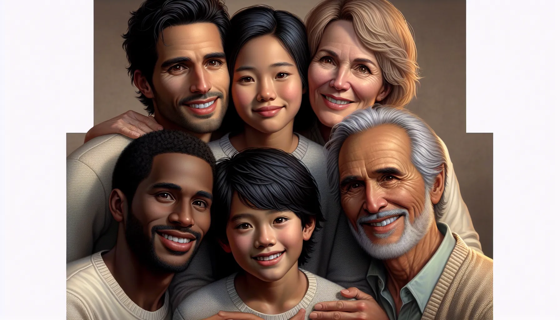 'Imagen de una familia abrazándose y sonriendo, representando el amor y respeto filial enseñado en la Biblia'.