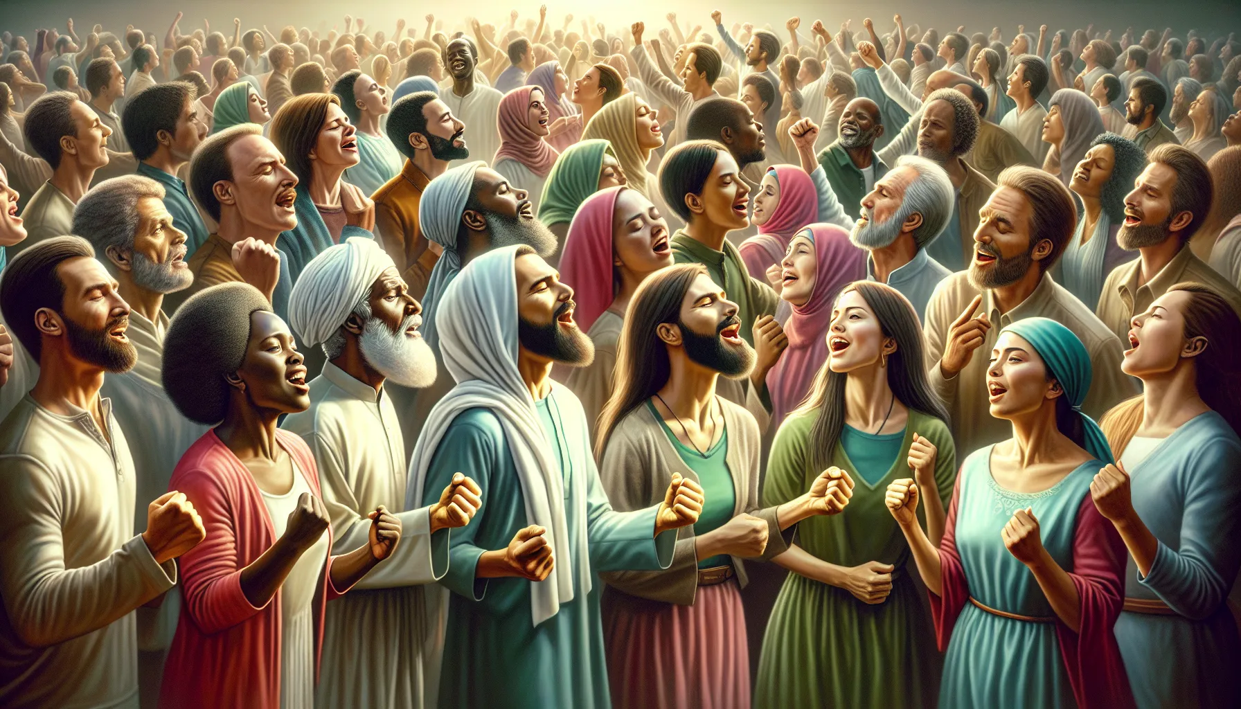 Imagen de personas bailando y adorando a Dios según los principios de la Biblia.