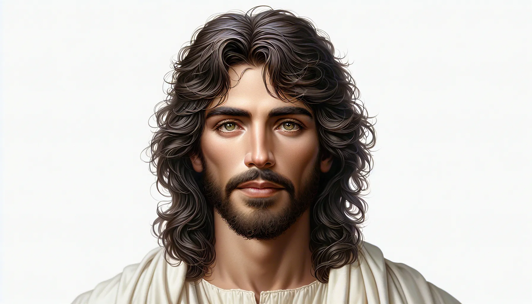 Ilustración de un retrato de Jesús con rasgos mediterráneos