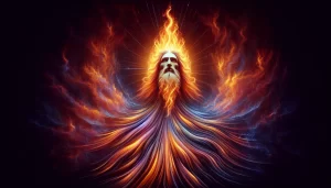 Imagen de una representación artística de Dios como una llama ardiente