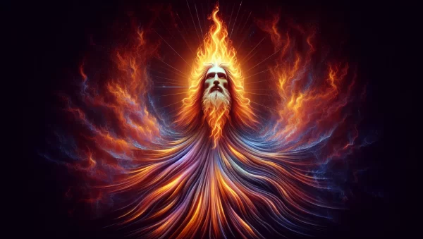 Imagen de una representación artística de Dios como una llama ardiente