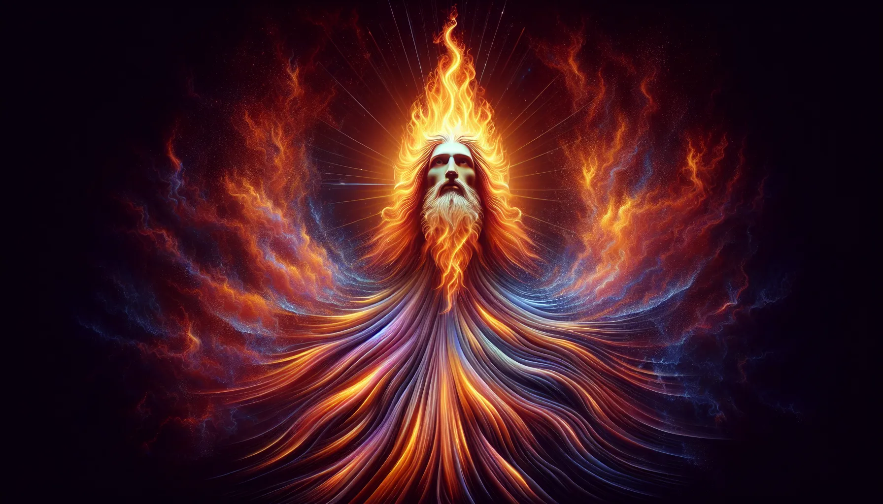 Imagen de una representación artística de Dios como una llama ardiente