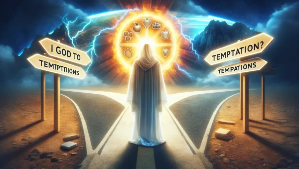 Representación gráfica de la pregunta teológica: ¿Es Dios inmune a la tentación?