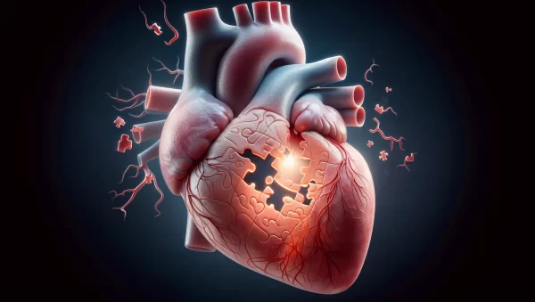 Representación de un corazón humano con un vacío simbólico