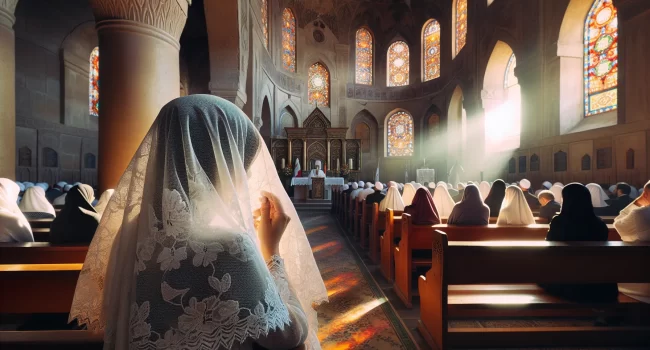 Práctica religiosa de cubrir la cabeza en mujeres cristianas'
