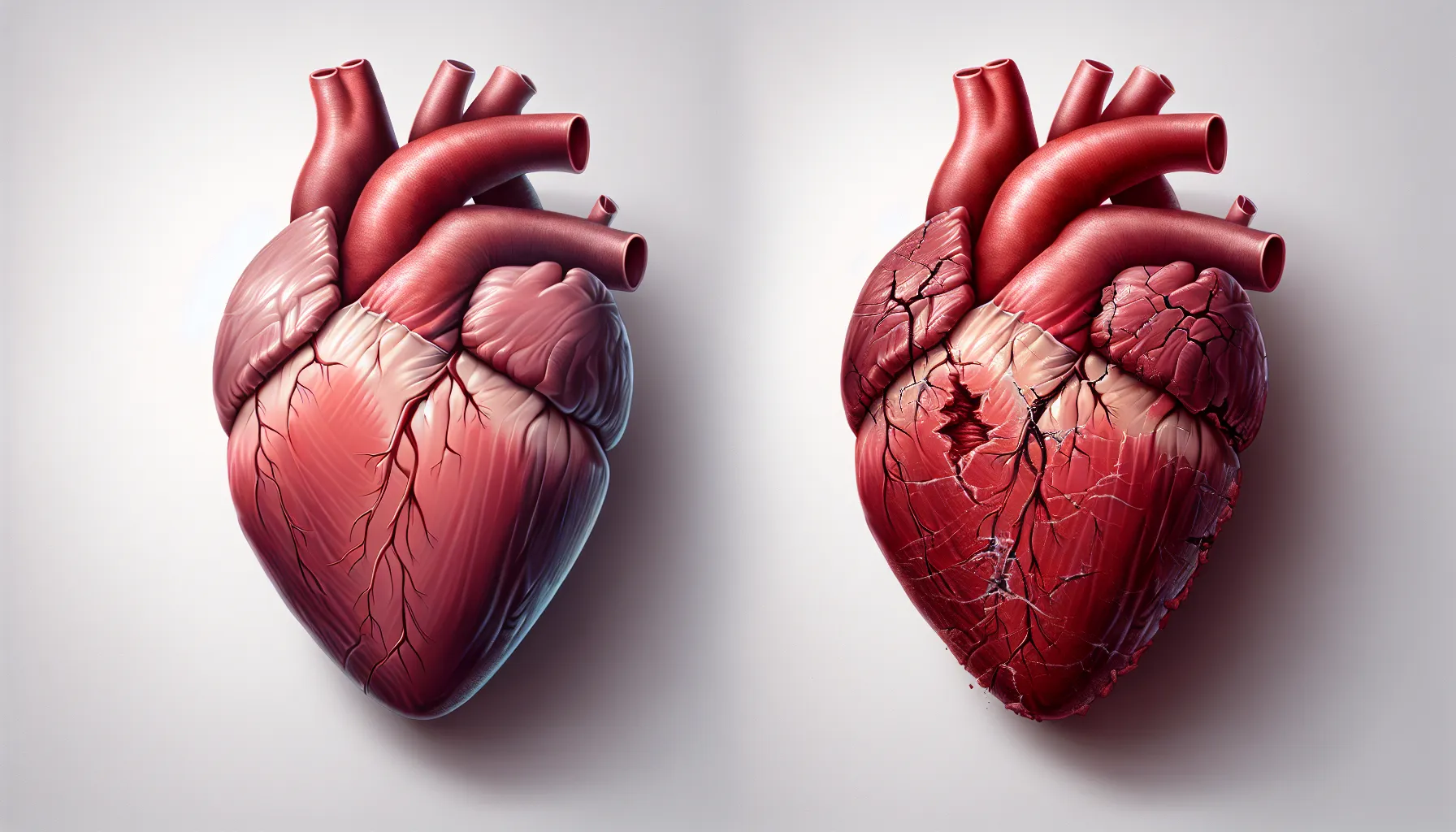 Imagen ilustrativa de un corazón con aspecto endurecido y luego suavizado, representando el concepto de endurecimiento del corazón y su reversión