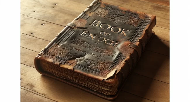 Imagen de un libro antiguo con el título 'Libro de Enoc'