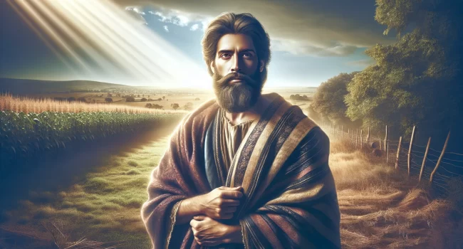 Imagen de un antiguo profeta de la Biblia con túnica y barba