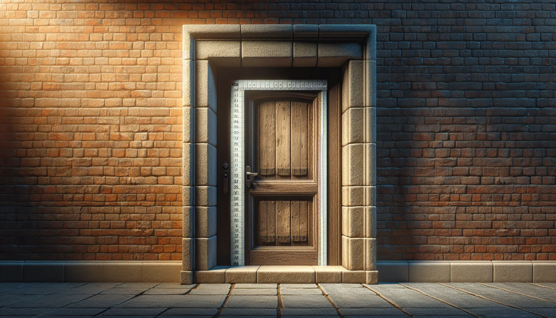 Imagen de una puerta estrecha con medidas precisas