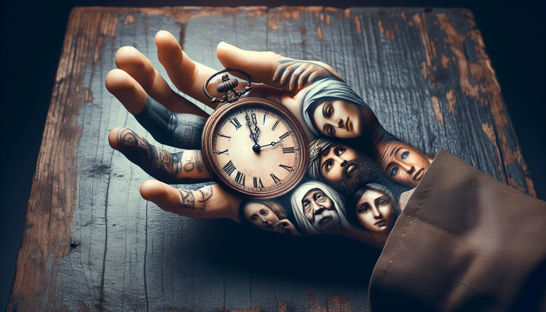 Imagen de la mano de una persona mirando un reloj antiguo