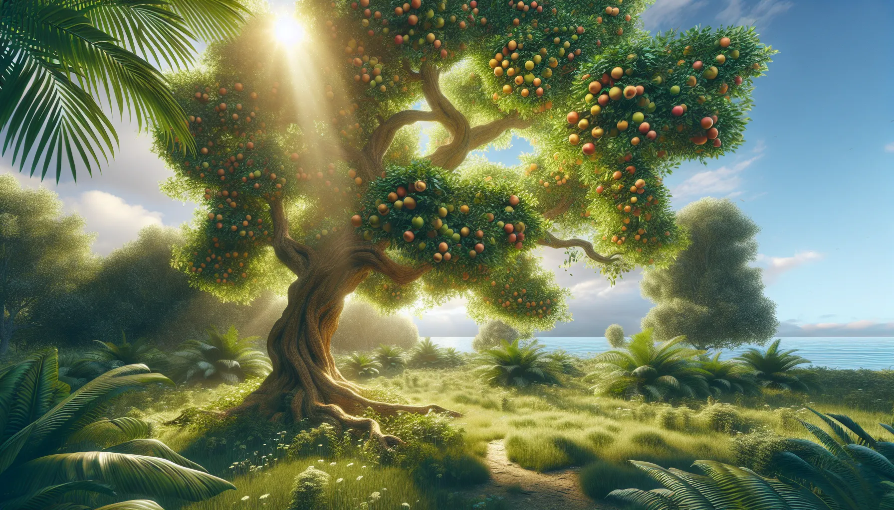 Imagen ilustrativa de un árbol frondoso cargado de frutos