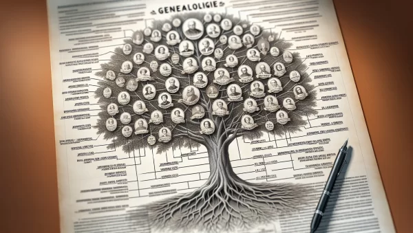 Imagen mostrando un árbol genealógico detallado con nombres y fechas en el contexto de un artículo sobre la importancia de las genealogías en la Biblia.