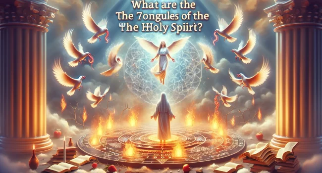 Imagen representativa que titula 'Cuáles son las 7 lenguas del Espíritu Santo' para un artículo web.