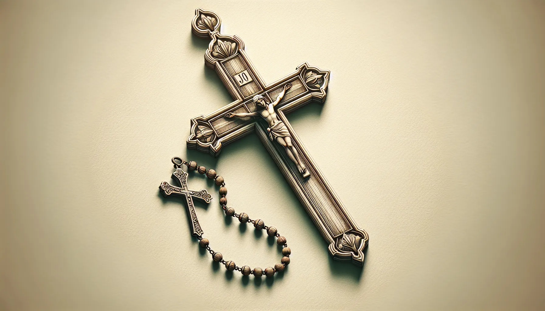 Imagen ilustrativa de una cruz y un rosario, símbolos representativos del Catolicismo Romano, destacando su importancia e influencia en la historia de la Iglesia.