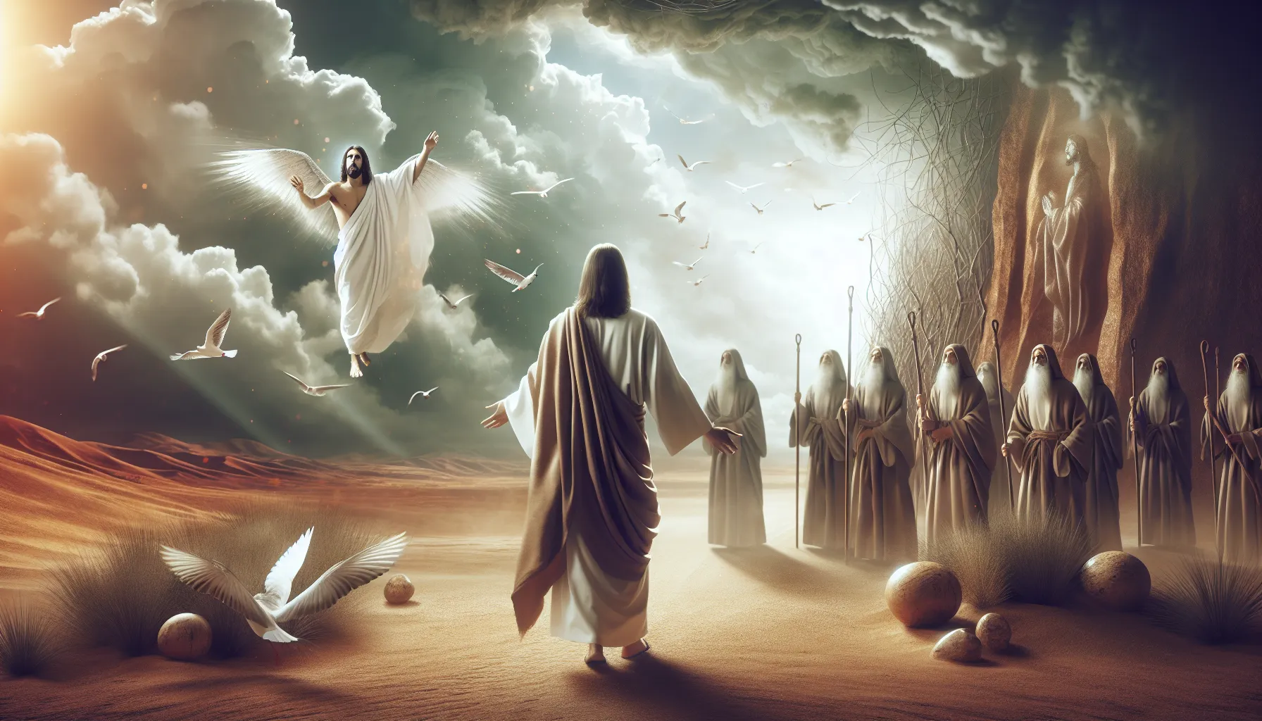Representación visual de una profecía del Antiguo Testamento cumplida en Jesús.