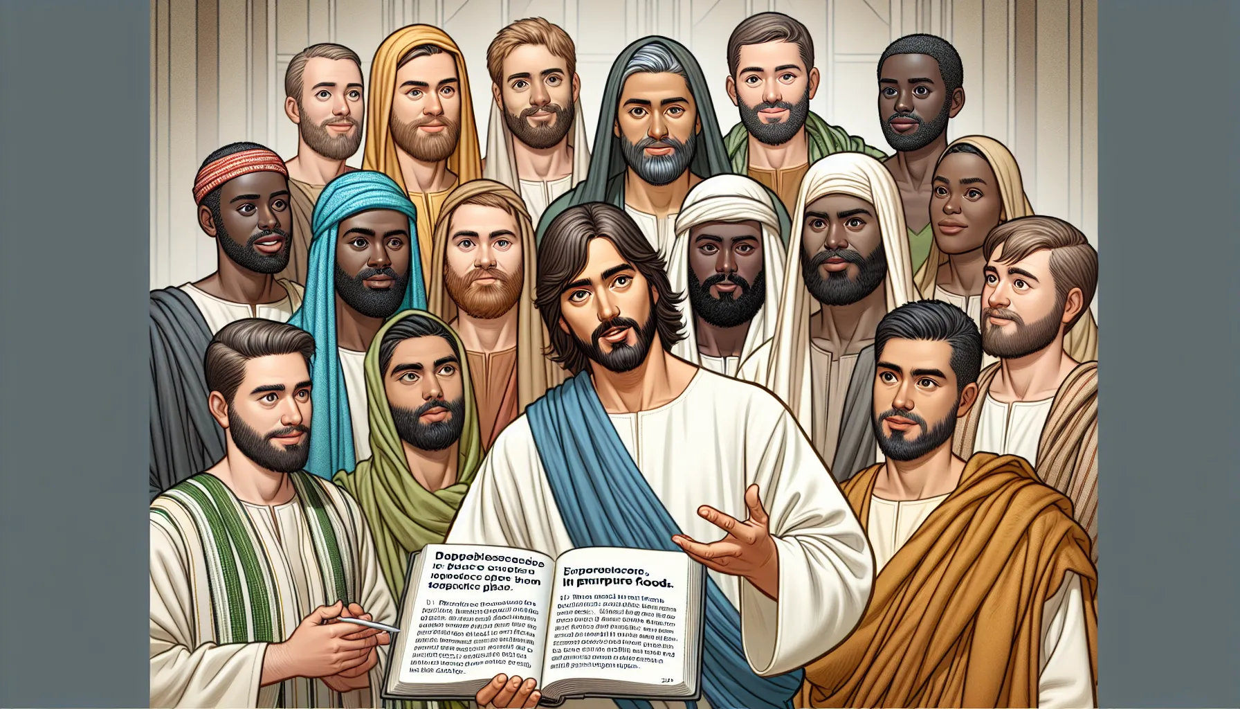 Imagen de Jesús enseñando a sus discípulos sobre los alimentos impuros