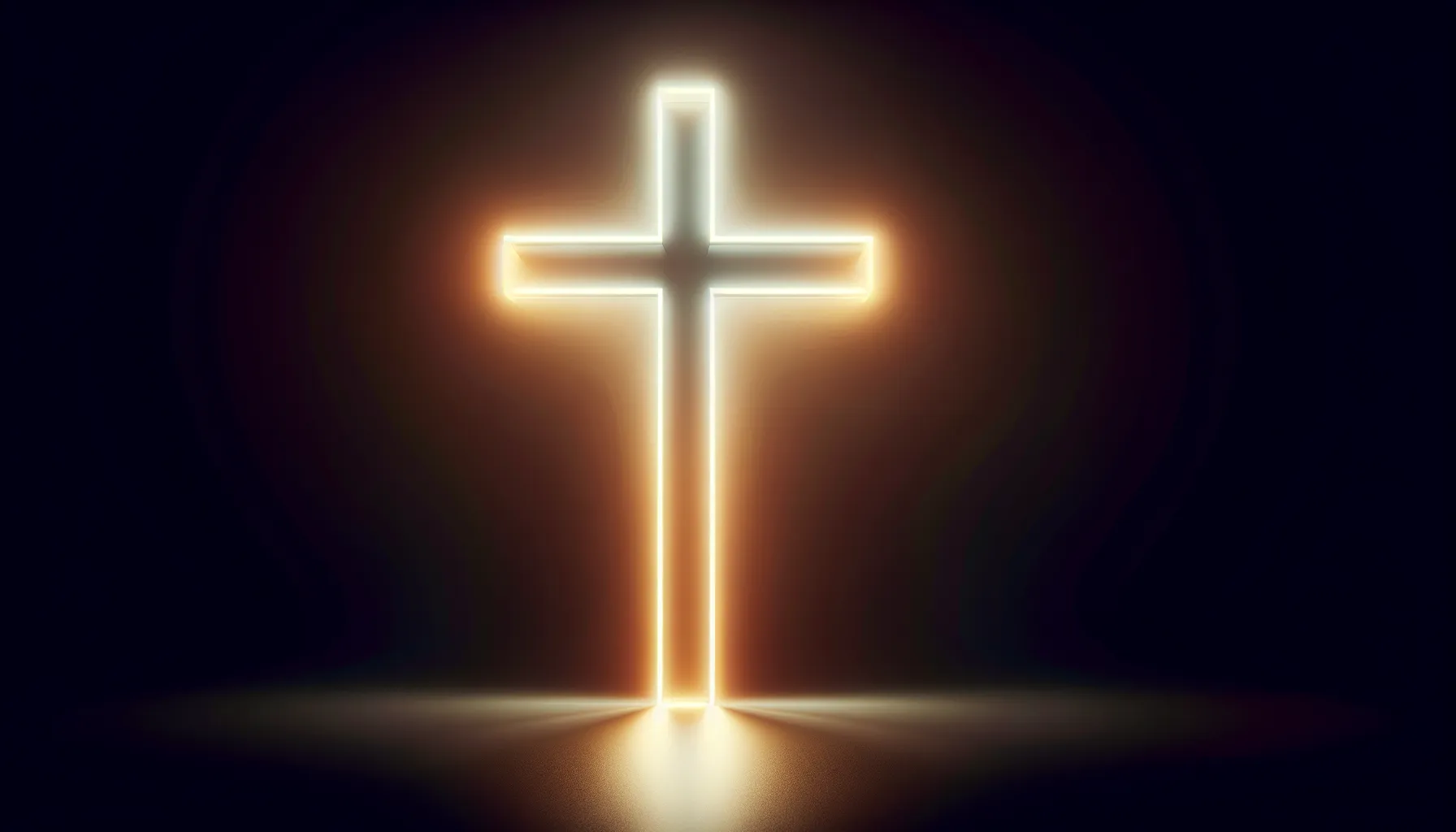 Imagen de una cruz iluminada en un fondo oscuro