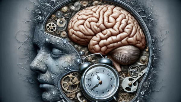 Imagen ilustrativa de un cerebro y un reloj