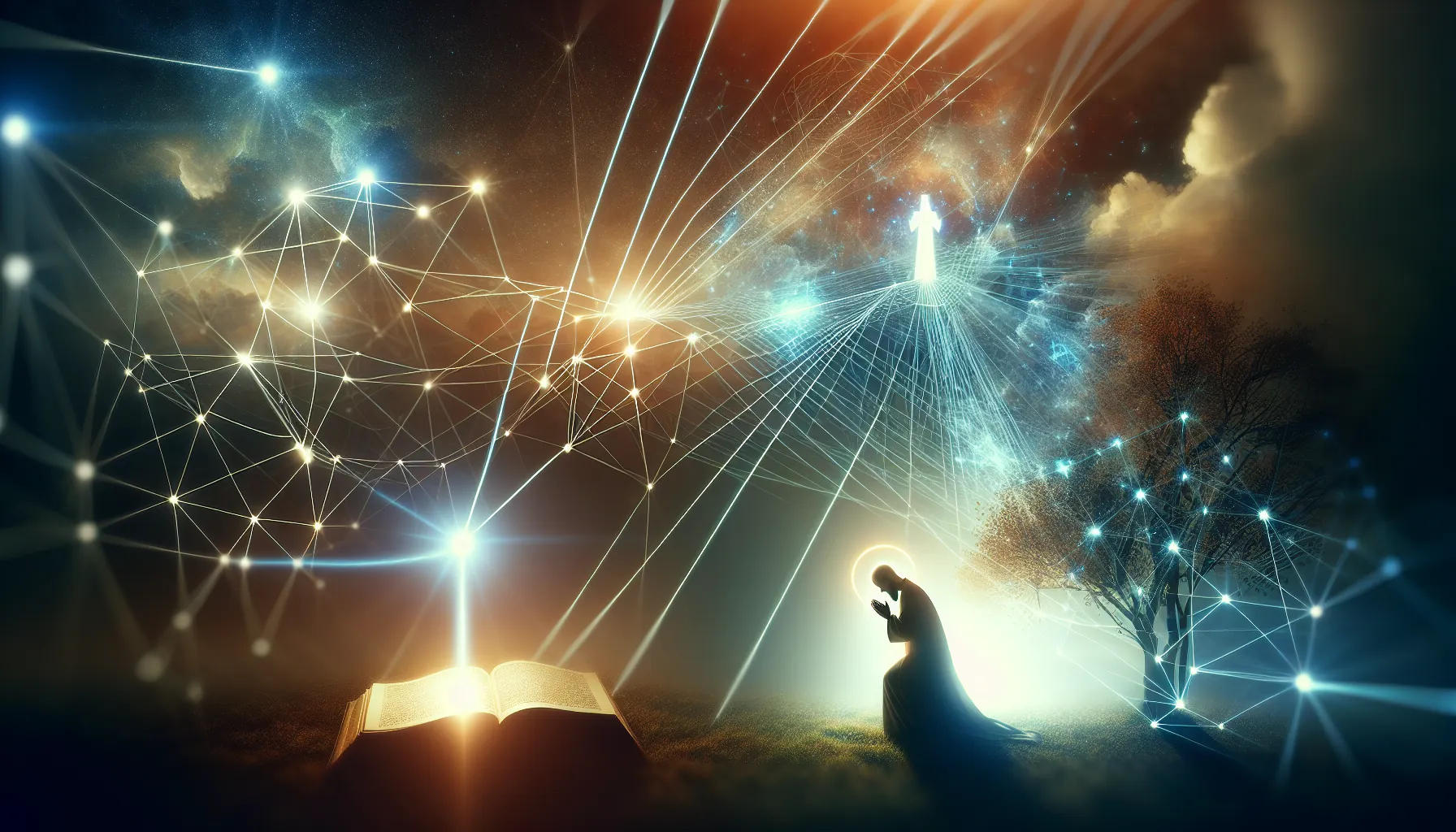 Imagen que representa el concepto de la influencia de la fe y la conexión espiritual en el plan divino para un artículo web.