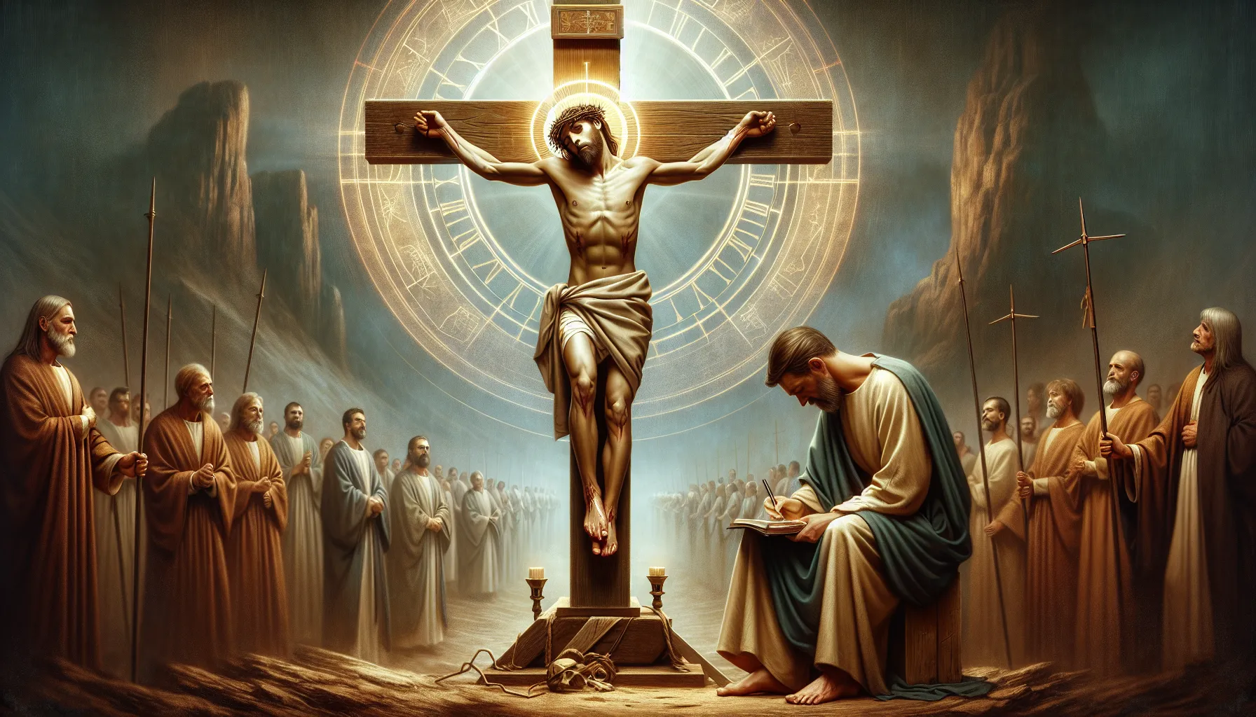 Imagen de Jesucristo siendo crucificado en la cruz, simbolizando su sacrificio por la sanidad según la Biblia.
