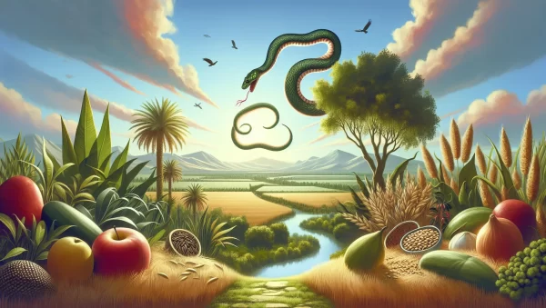 Imagen ilustrativa representando la simiente de la serpiente y su significado en la cultura popular y religiosa.