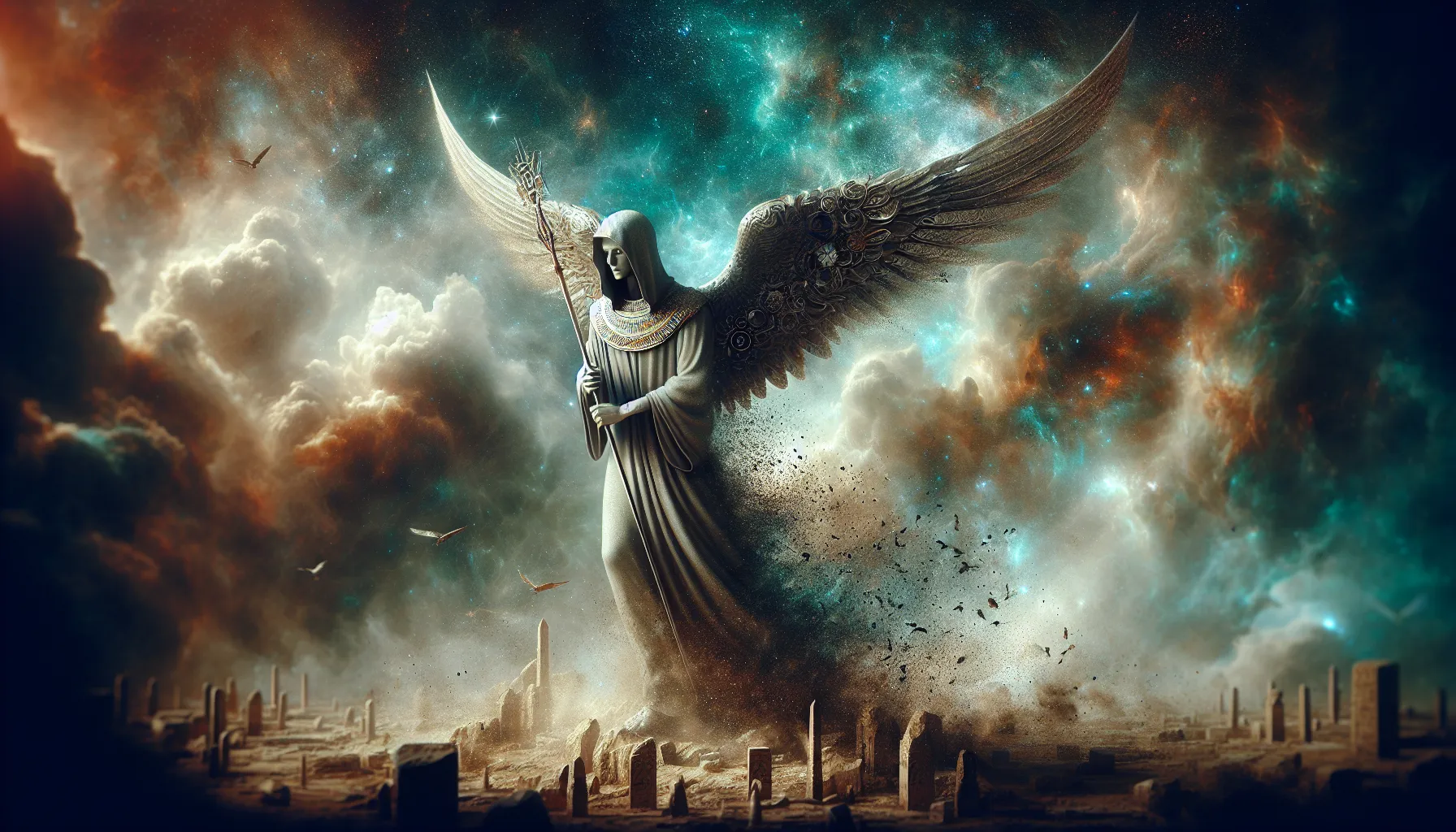 Representación artística del Ángel Destructor descrito en la historia de la Última Plaga de Egipto.
