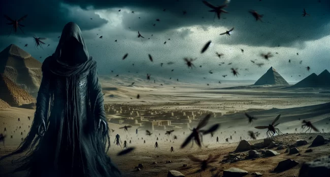 Un ser oscuro y misterioso emerge en medio de la devastación de la última plaga en Egipto.