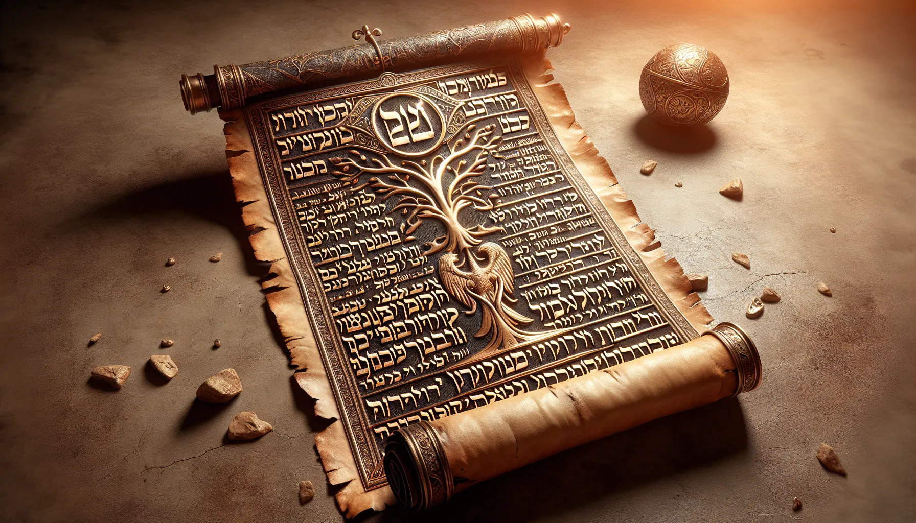 Imagen de un pergamino antiguo con letras hebreas, representando el mensaje profético sobre la justicia divina en el Libro de Abdías.