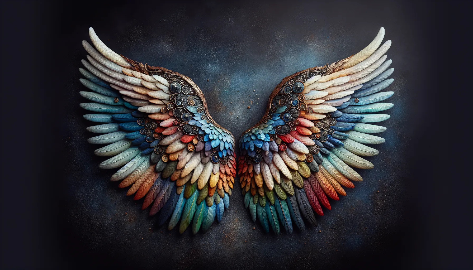 Imagen de alas de ángeles con colores variados