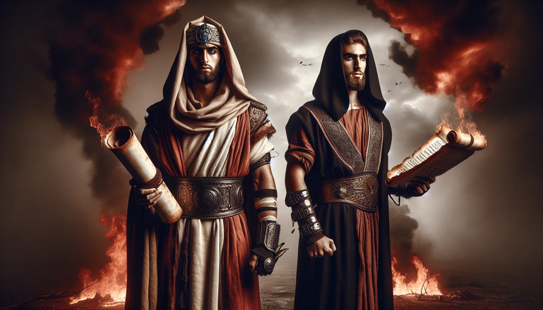 Representación artística de los dos Testigos del Apocalipsis según la Biblia