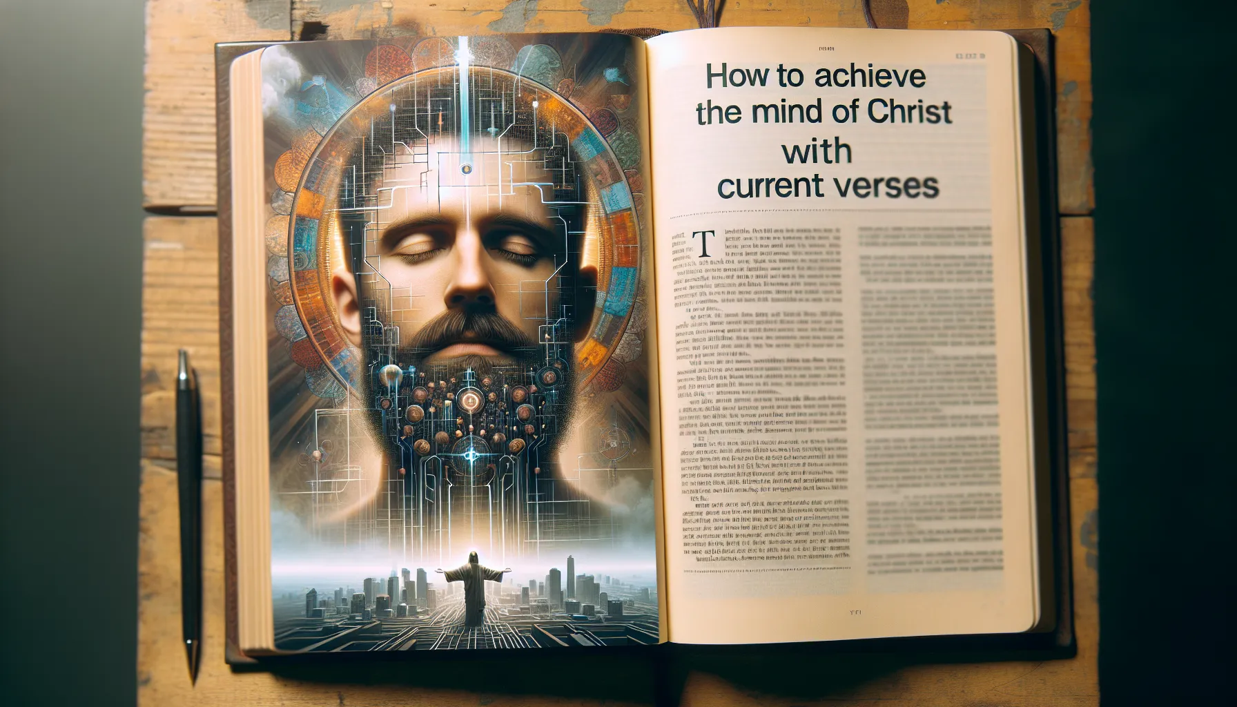 Imagen destacada de un artículo web que muestra el título 'Cómo alcanzar la Mente de Cristo con Versículos Actuales'.