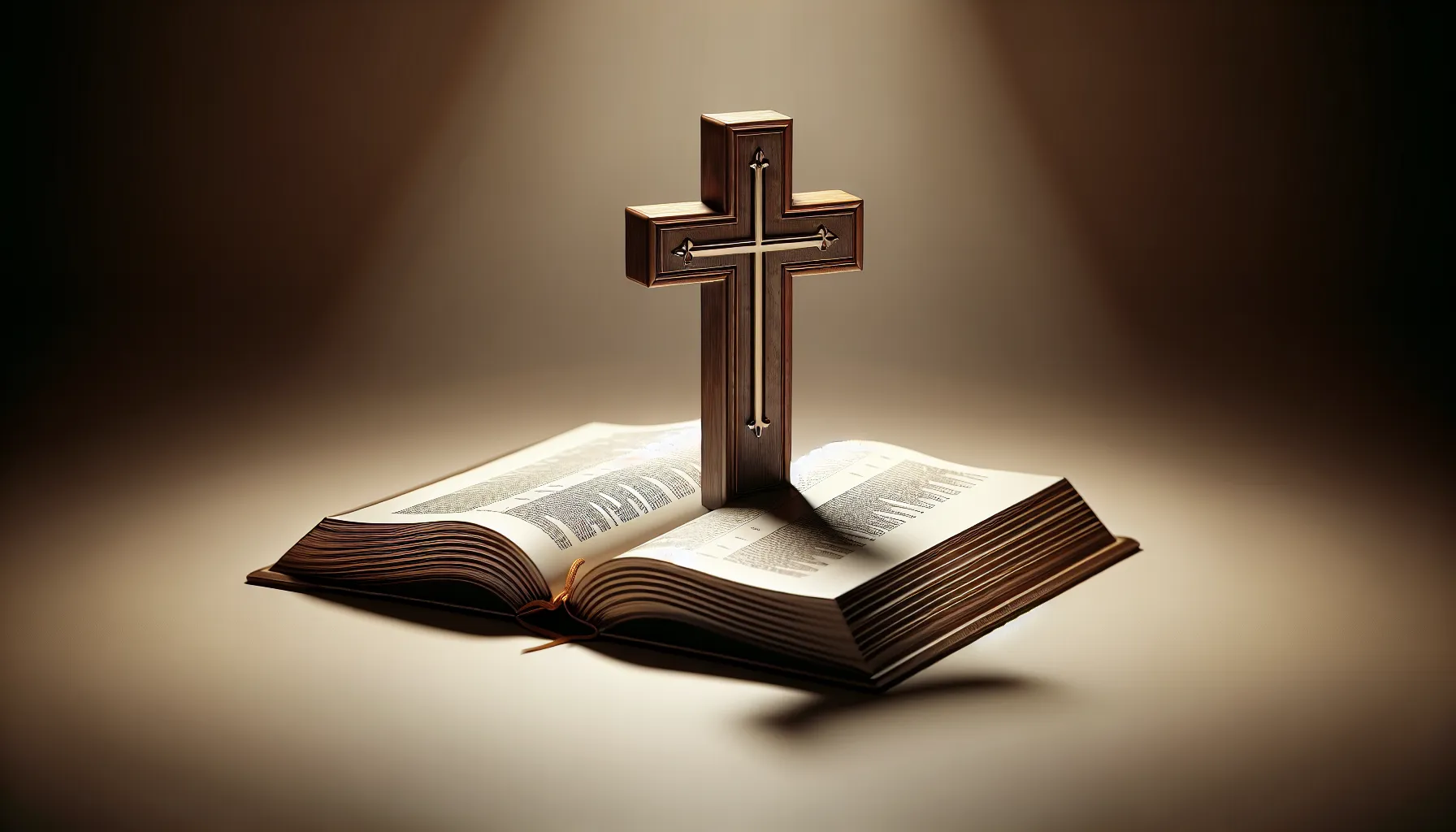 Imagen de un libro abierto con una cruz