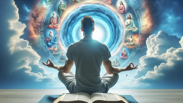 Imagen ilustrativa de una persona meditando en posición de loto